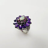 Anillo de Amatista, Ópalo welo y Rodolita - Anillos