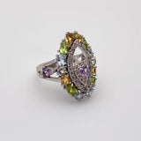 Anillo de Amatista, Peridoto, Topacio azul, Citrino y cubic zirconia - Anillos