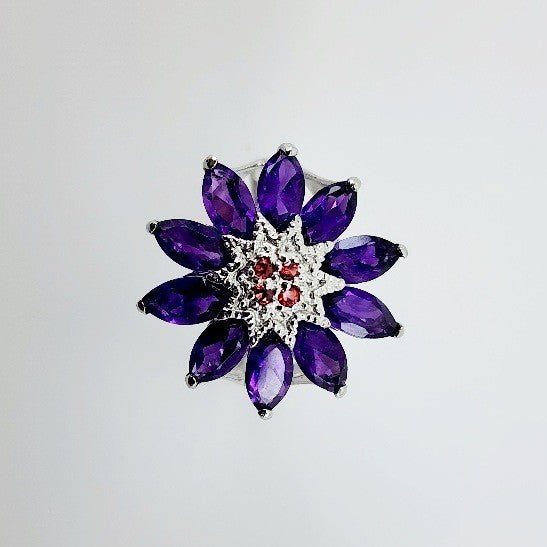 Anillo de Amatista, Rodolita y cubic zirconia - Anillos