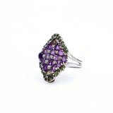 Anillo de Amatista, Tsavorite y Cuarzo ahumado - Anillos