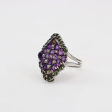 Anillo de Amatista, Tsavorite y Cuarzo ahumado - Anillos