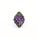 Anillo de Amatista, Tsavorite y Cuarzo ahumado - Anillos