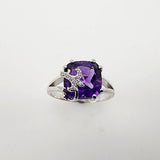 Anillo de Amatista y cubic zirconia - Anillos