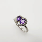 Anillo de Amatista y cubic zirconia - Anillos