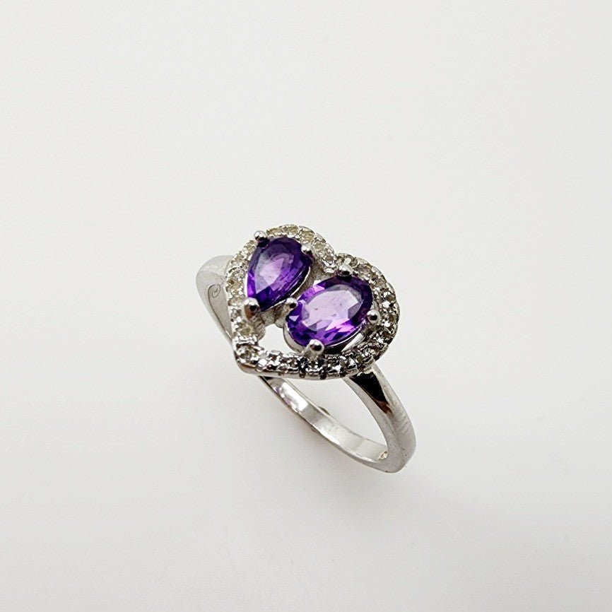 Anillo de Amatista y cubic zirconia - Anillos