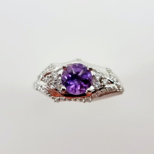 Anillo de Amatista y cubic zirconia - Anillos
