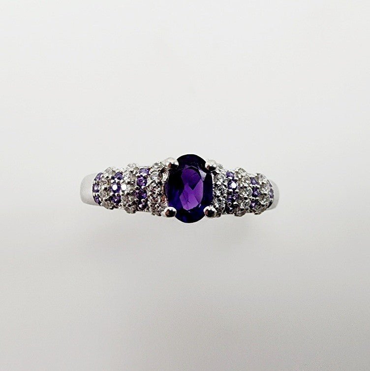 Anillo de Amatista y cubic zirconia - Anillos