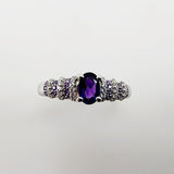 Anillo de Amatista y cubic zirconia - Anillos