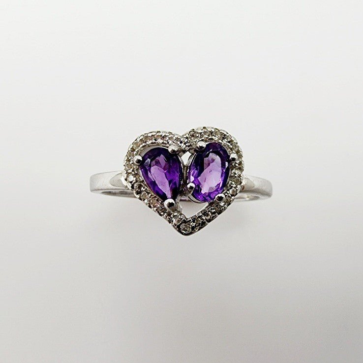 Anillo de Amatista y cubic zirconia - Anillos