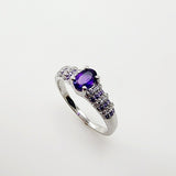 Anillo de Amatista y cubic zirconia - Anillos