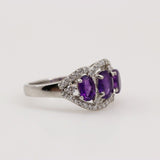 Anillo de Amatista y cubic zirconia - Anillos