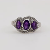 Anillo de Amatista y cubic zirconia - Anillos