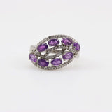 Anillo de Amatista y cubic zirconia - Anillos