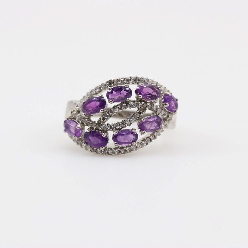 Anillo de Amatista y cubic zirconia - Anillos