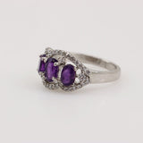 Anillo de Amatista y cubic zirconia - Anillos