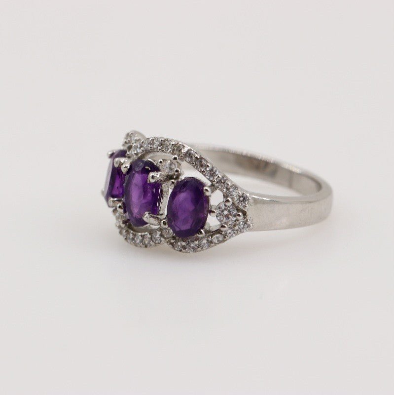 Anillo de Amatista y cubic zirconia - Anillos