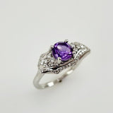 Anillo de Amatista y cubic zirconia - Anillos