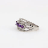 Anillo de Amatista y cubic zirconia - Anillos