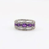 Anillo de Amatista y cubic zirconia - Anillos