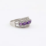 Anillo de Amatista y cubic zirconia - Anillos