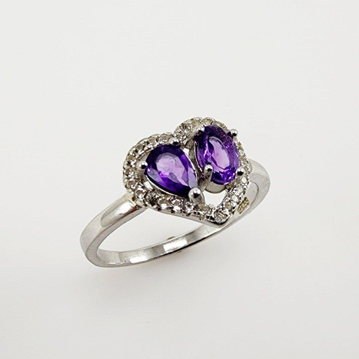 Anillo de Amatista y cubic zirconia - Anillos