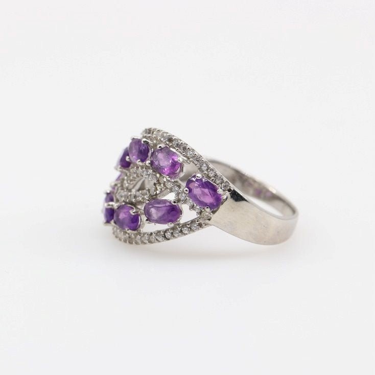 Anillo de Amatista y cubic zirconia - Anillos