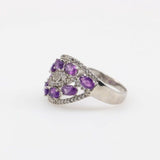 Anillo de Amatista y cubic zirconia - Anillos