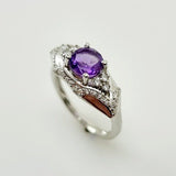 Anillo de Amatista y cubic zirconia - Anillos