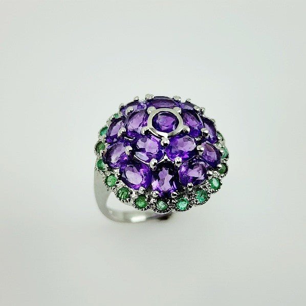 Anillo de Amatista y Esmeralda - Anillos