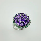 Anillo de Amatista y Esmeralda - Anillos
