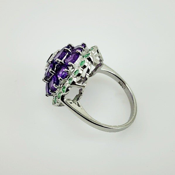 Anillo de Amatista y Esmeralda - Anillos