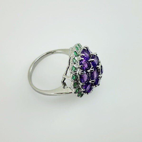Anillo de Amatista y Esmeralda - Anillos