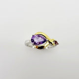 Anillo de Amatista y Rubí rosa - Anillos