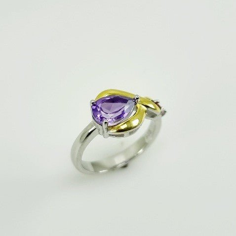 Anillo de Amatista y Rubí rosa - Anillos