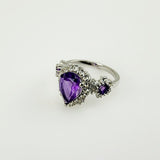 Anillo de Amatista y Topacio Blanco - Anillos