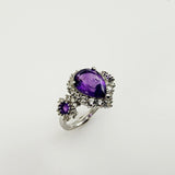 Anillo de Amatista y Topacio Blanco - Anillos