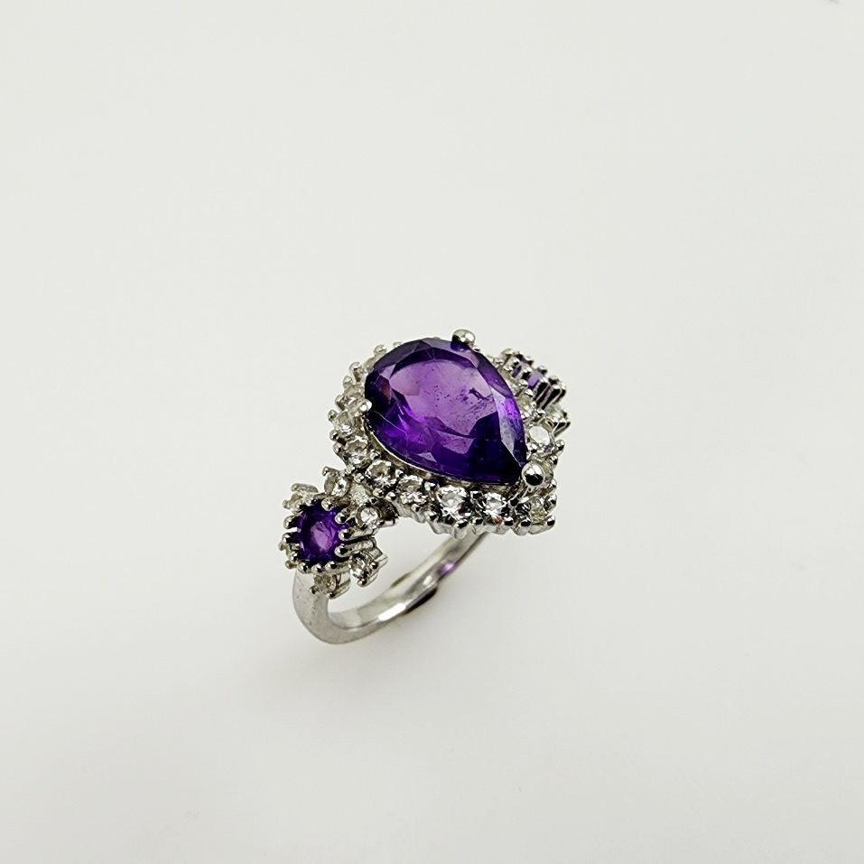 Anillo de Amatista y Topacio Blanco - Anillos