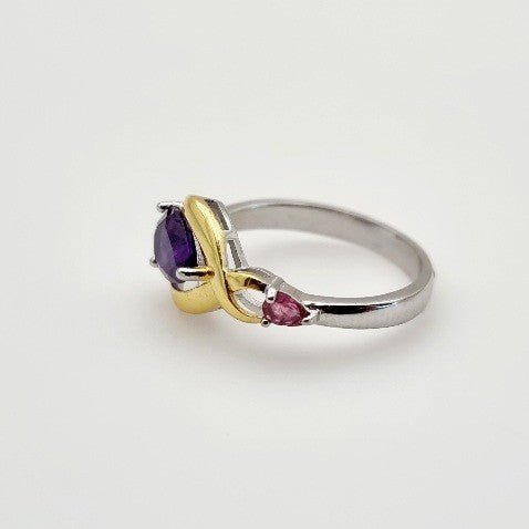 Anillo de Amatista y turmalina rosa - Anillos