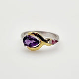 Anillo de Amatista y turmalina rosa - Anillos
