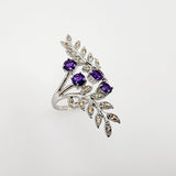 Anillo de amatista y zafiro amarillo - Anillos