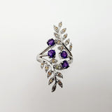 Anillo de amatista y zafiro amarillo - Anillos