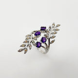 Anillo de amatista y zafiro amarillo - Anillos