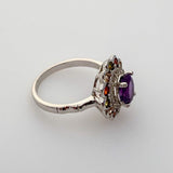 Anillo de Amatista y zirconias de colores - Anillos