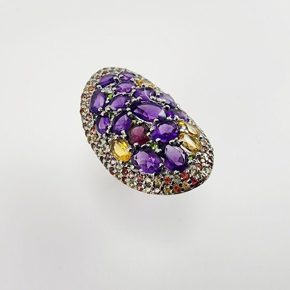 Anillo de amatista, zafiro y Citrino - Anillos