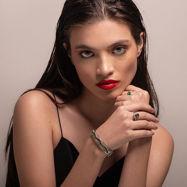 Anillo de Apatita y cubic zirconia - Anillos