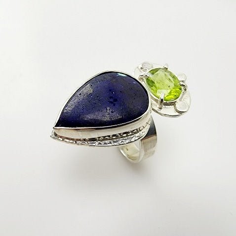 Anillo de Azurita y Peridoto - Anillos
