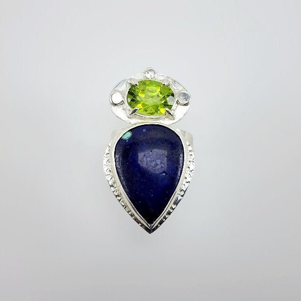 Anillo de Azurita y Peridoto - Anillos