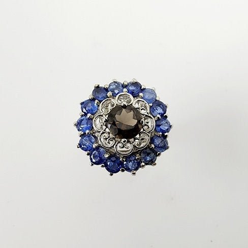 Anillo de Cianita y Cuarzo ahumado - Anillos