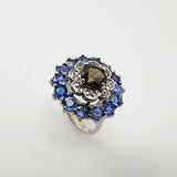 Anillo de Cianita y Cuarzo ahumado - Anillos