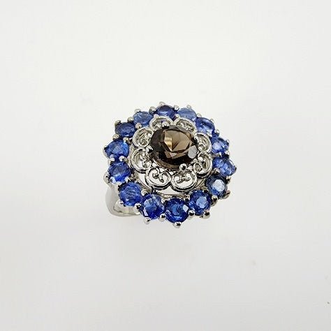 Anillo de Cianita y Cuarzo ahumado - Anillos